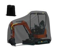 Mini Excavator Cover, All-Season Excavator Protective Cover for Excavator 210D Oxford Tractor Protector with Reflective Strips Compatible with Bobcat Kubota Takeuchi (Small)