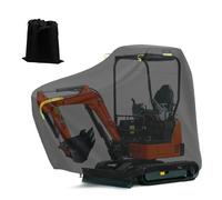 Mini Excavator Cover, All-Season Excavator Protective Cover for Excavator 210D Oxford Tractor Protector with Reflective Strips Compatible with Bobcat Kubota Takeuchi (Big)