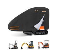 Mini Excavator Cover Fits 3000-4000 lbs Models, 420D Oxford-Fabric Zippered Excavators Cover Compatible with Bobcat E20/Kubota U17/John Deere 17G/Yanmar ViO17, Waterproof UV Dust Snow Rain Protection