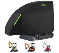 Mini Excavator Cover for Bobcat E20/Kubota KX015-4/John Deere 17 P/Takeuchi TB210R/Yanmar ViO17, Waterproof Sun Rain Dust Snow Protection Excavator Cover with Zipper Door-Black