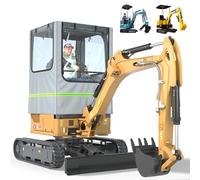 Mini Excavator Enclosure Cover, 600D Oxford Fabric & Upgraded PVC Film for 1760-3530 lbs, All-Weather UV/Water/Dust Protection with Reflective Strips & Rollable Panels