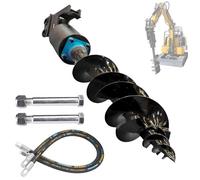 Mini Excavator Hydraulic Auger for 0.8 to 1.5 Tons Excavators,Augers Diameter 300mm & Excavator Attachment,for Digging Holes,Drilling Piles