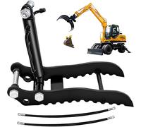 Mini Excavator Hydraulic Thumb with 2 Hoses, Multifunctional Bucket Clamp for Recycling and Scrap Handling, Excavator Replacement Parts
