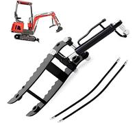 Mini Excavator Hydraulic Thumb with 2 Hydraulic Hoses, Multifunctional Bucket Auxiliary Clamp for Scrap Handling and Recycling, Heavy-Duty Excavator Replacement Parts