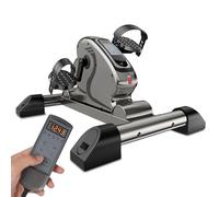 Mini Exercise Bike Electric Pedal Exerciser with Upgraded Non-slip Base Remote Control Indoor Under Desk Bike for Hands, Arms, Knees, Legs Home Recovery Workout Equipment Elderly Motorized Exerciser