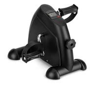 Mini Exercise Bike Pedal Exerciser Portable Under Desk Foot Cycle with LCD Monitor, Adjustable Resistance, Arm & Leg Workout Trainer for Home Office Fitness, Compact Black Pedal Machine (Black)