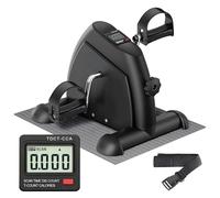 Mini Exercise Bike, Under Desk Pedal Exerciser, 2 in 1 Arm and Leg | Portable Seated Pedal Exerciser with Non-Slip Mat and Strap, ABS Build for Home & Office Arm and Leg Cardio Workouts