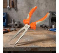 Mini Extra Long Nose Pliers with Spring, Drop-Forged & Heat-Treated Steel, Matt Comfort Grips, for Deep-Reach Precision Gripping & Bending in Electronics, Models & Repair Work