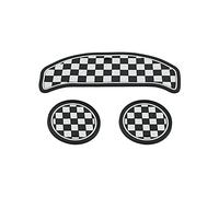 Mini F54 Car Cup Coaster, Set of 3 Anti-Slip Coaster Storage Box Silicone Shockproof Mat for Mini Cooper F54 Clubman Cup Holder Car Accessories (Checker)
