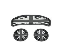 Mini F54 Car Cup Coaster, Set of 3 Anti-Slip Coaster Storage Box Silicone Shockproof Mat for Mini Cooper F54 Clubman Cup Holder Car Accessories (Gray Jack)