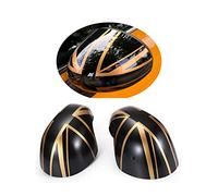 MINI F54-F60 After July 2019 Union Jack Wing Mirror Cover, Side Mirror Caps Cover for Mini Cooper One/D/SD/S/JCW F Series F54 F55 F56 F57 F60(Union Jack Gold, Mirror With Light Hole)