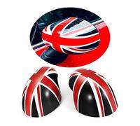 MINI F54-F60 After July 2019 Union Jack Wing Mirror Cover, Side Mirror Caps Cover for Mini Cooper One/D/SD/S/JCW F Series F54 F55 F56 F57 F60(Union Jack Black/Red, Mirror Without Light Hole)