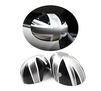 MINI F54-F60 Before June 2019 Union Jack Wing Mirror Cover, Side Mirror Caps Cover for Mini Cooper One/D/SD/S/JCW F Series F54 F55 F56 F57 F60(Union Jack Gray, Mirror With Light Hole)