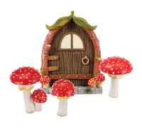 Mini Fairy Garden Cabin Door Ornament, Home Resin Decoration Accessories for Tree Statues, Glow In The Dark House Fairies Pixie Gnome Gardening Gifts for Men Women Girls Children(Mushroom Style)