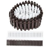 Mini Fairy Garden Fence - 2 Pcs 35 Inch White and Brown Wood Picket Fence for Outdoor Fairy Garden Supplies, Miniature Accessories, Dollhouse Crafts and Gnome Gardens (White)