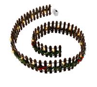 Mini Fairy Garden Fence 35 Inch Light Up Mini Fence DIY Christmas Small Wood Picket Fences Micro Landscape Miniature Ornaments for Diorama Project, Plant Pot (Brown)