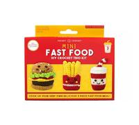 Mini Fast Food Crochet Kit - DIY Crochet Trio Set for Beginners | Make Burger, Fries & Drink Characters | Complete Craft Kit with Hook & Yarn | Ages 6+