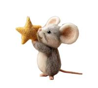 Mini Felt Mice Christmas Tree Decorations, 4 * 8cm Holding A Five-pointed Star Christmas Mice, Handmade Felted Mouse Decorations Ornaments, For Holiday Home Party Decoration Tabletop