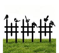 Mini Fence for Garden | Bird Design Ground Stake Border | Rustic Fence Decor | for Outdoor Garden Backyard Lawn Deck Porch Patio Balcony Landscape