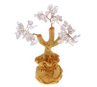 Mini Feng Shui Bring Wealth Luck Tree Crystal Money Tree Purse White