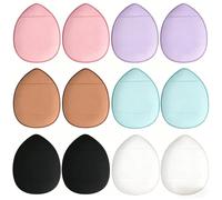 Mini Finger Makeup Puff Set, 12 Pieces Soft Blending Puffs, Reusable Beauty Tools for Foundation, Concealer and Eyeshadow, 6 Colours Per Set (6 Color 1 Set)