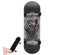 Mini Finger Skateboard Toy - 5 Ply Maple Wood Fingerboard, Realistic Graphic Deck, Smooth Rolling Trucks, Soft Rubber Wheels, Fingertip Training Tool | Use With DIY Skate Park, Obstacle Course, Birthd