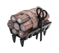Mini Firewood Holder - Decorative Wood Rack with Classic Fireplace, Compact Log Organizer Look | Mini Scene Prop, Table Decor, Dollhouse Display, Small Rustic Fire Rack for Kitchen