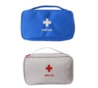 Mini First Aid Bag, Empty First Aid Bag, Medication Bag, Small, 2 Pieces, Mini First Aid Bag, Empty, Medicine Storage Bag, Portable Medicine Bag, Medicine Bag On the Go Small, Blue and grey