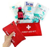 Mini First Aid Kit, 13 Kinds 66 Pieces Portable Small First Aid Kit, Travel Friendly Mini Emergency Bag for Home,tape adhesive tape,cotton swab, tourniquet,first aid manual,Medical rubber gloves, pins