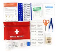 Mini First Aid Kit,14 Kinds 124 Pieces Portable Small First Aid Kit,Travel Friendly Mini Emergency Bag for Home, Office, Outdoor, Camping (10 Set)
