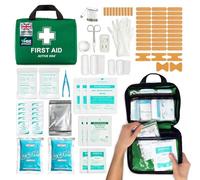 90 Piece Premium First Aid Kit Bag - Includes Eyewash, 2 x Cold (Ice) Packs and Emergency Blanket for Home, Office, Car, Caravan, Workplace, Travel