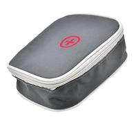 Mini First Aid Pouch Portable Pill Organiser Easy Carry Empty Medicine Container with Multi-Pocket for Traveling Outdoor Sports Hiking Camping Cycling Home Office 5.1 * 3.9 * 1.57 inch (grey)