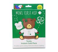 Mini First Aid Teddy Instant Cold Pack - Pack of 2, No Freezer Needed, Travel-Friendly Cooling Relief for Kids & Adults, Family First Aid Kit Essential