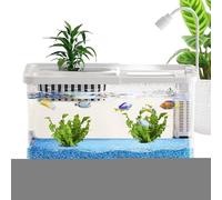 Mini Fish Aquarium - Betta Tank Kit, Clear Glass Decorative Bowl, Complete Desktop Habitat Tools, Includes Feeding Accessories, Water Tank | Office Bedroom Home Decoration for Aquatic Pets