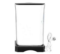 Mini Fish Aquarium - Transparent LED Fish Bowl, Desktop Mini Bowl, LED Lit Water Container, Clear Aquarium with Decorative Landscape Design | Small Betta Tank for Shrimp Crab Spider Home Office Tablet