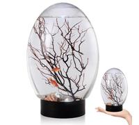 Mini Fish Tank, Small Desktop Aquarium with Led Light, Self Sustaining Ecosystem, No Need to Feed Or Change Water Closed Aquatic Ecosystem for Home Office Desktop Aquarium