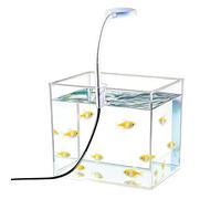 Mini Fish Tank with Clip Lights - 12.5 x 7.5 x 10.5 cm, Non Slip Clear Base, Desktop Fish Tank for Betta Fish Tank, Small Fish Tanks for Home Bedroom Living Room Fish Tanks Large