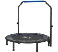 Mini Fitness Trampoline Blue Ø114cm Steel PP & Oxford Foldable Adjustable Handle