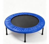 Mini Fitness Trampoline Indoor Rebounder for Home Gym Cardio Workout - Foldable Exercise Rebounder for Adults & Kids, Low Impact Fitness Training Equipment, Blue, 45 Inch