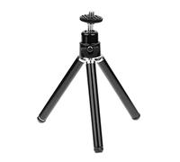 Mini Flexible Tripod 2 Section Stand Holder for Projector Camera Aluminum Alloy Desktop Tripod for Mobile Phone (Svart Universal)
