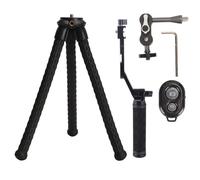 Mini Flexible Tripod Stand Portable Universal Adjustable Phone Camera Tripod with Cold Shoe Mount for DSLR Cameras Travel Vlogging Silicone Nylon Aluminum Alloy (con brazo mágico)