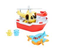 Mini Float Plane and Rescue Boat Bundle - Floating Bath and Outdoor Water Toy Set