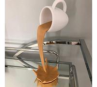 Mini Floating Coffee Cup Mug Sculpture Coffee Bar Accessories Kitchen Decor, Pouring Spilling Coffee Mugs for Cafe, Novelty Funny Coffee Cups for Restaurant Art Decorations