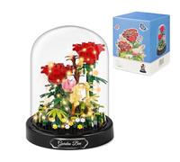 Mini Flower Building Set - 596 Pcs Rose Kit Building blocks with LED Light, Flower Garden Block Building Kit to Wife Girlfriend Husband Boyfriend Valentine's Day/Birthday (Rose) 0604