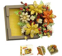 Mini Flower DIY Plant Building Blocks Set, 536 PCS Fantasy Plants Flowers Building Blocks Kits, Botanical Collection Wall Art Home Office Decor, Gift for Valentines Mother‘s Day