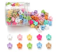 Mini Flower Hair Clips, Baby Hair Clips Mini Claw Clips Cute Jaw Clips Hair Pins Hair Barrettes Toddler Hair Accessories for Women Girls Kids Teens 100Pcs Colorful