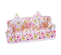 Mini Flower Sofa Couch +2 Cushions For Doll House Accessories