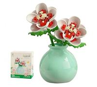 Mini Flowers Building Blocks, Building Blocks Artificial Flowers with Vase and Plants for DIY Handmade Decoration, Gifts, Christmas, Valentine's Day for Men or Women