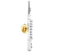 Mini Flute Shaped Musical Instrument Brooch Pin Accessory for Gift Collection Jewelry Brooches Pins(Silver)