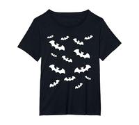 Mini Flying Bats Halloween T-Shirt, Women's Plus, Black, 6X